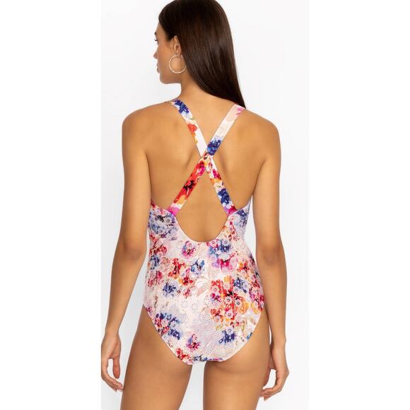 Johnny Was One Piece Swimsuit Summer Days Eyelet Crossback New Size Small Floral - Picture 3 of 6